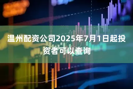 温州配资公司2025年7月1日起投资者可以查询